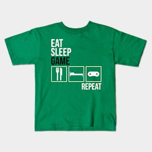 Eat Sleep Game Repeat Kids T-Shirt